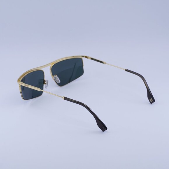 Fendi FE40141U 30N Rectangle Sunglasses - Shiny Gold/Green - Picture 7 of 10